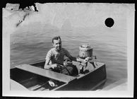 Ino. Inquiries.  Oct. 18, 1949. Mr. Eounes Sortis.  My own boat hlunphy 170 lbs.  Johnson 16 h.p.
